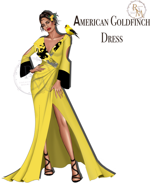 "A Masterpiece Dress Inspired by the American Goldfinch"